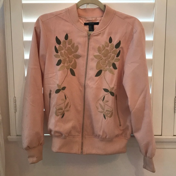 Pink Embroidered Bomber Jacket - Picture 1 of 2